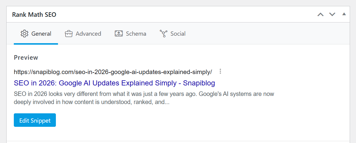 Rank Math Post Snippet