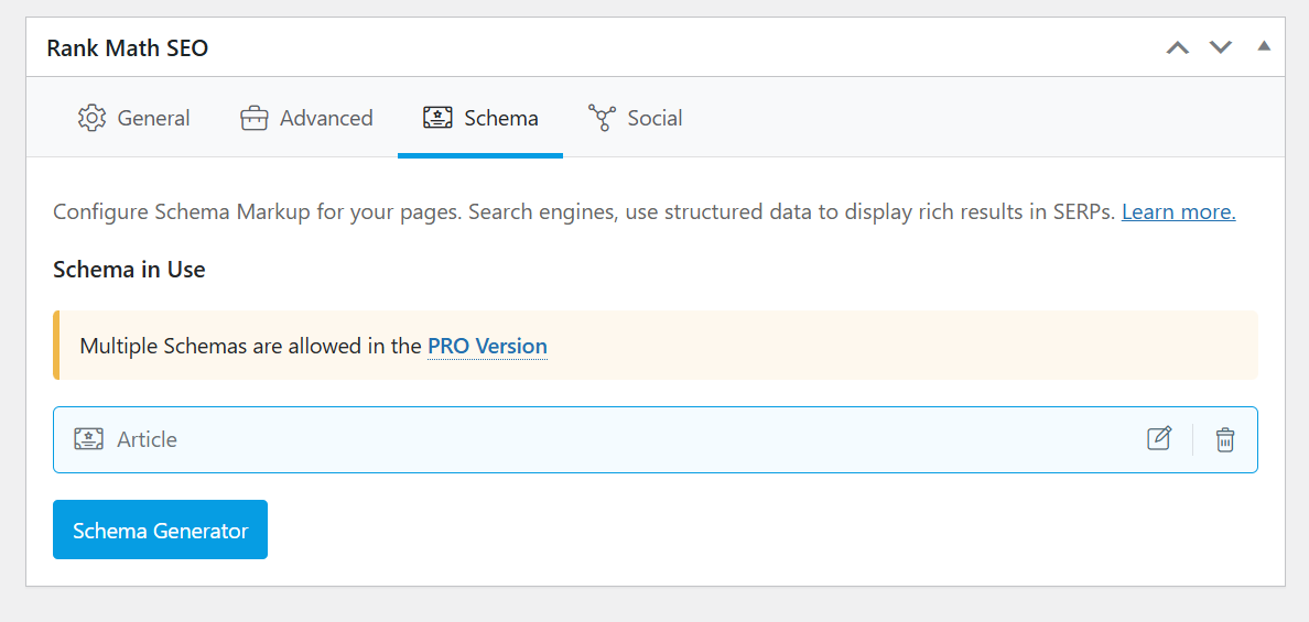 Schema In Classic Editor